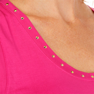 Thumbnail 3: CARMEN MARC VALVO Women's Studded Scoop Neck Tank Top 