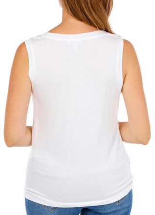 Thumbnail 1: CARMEN MARC VALVO Women's Studded Scoop Neck Tank Top 