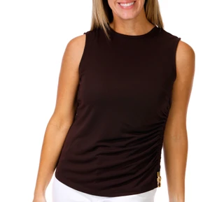 Thumbnail 1: CARMEN MARC VALVO Women's Crepe Knit Ruched Side Top 