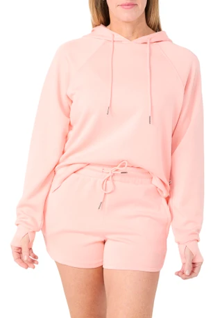 Thumbnail 3: Jessica Simpson Women's 2 Pc Solid Active Hoodie & Shorts Set 