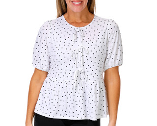 Thumbnail 1: Adrianna Papell Women's Polka Dot Peplum Top 