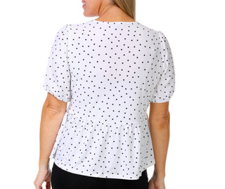 Thumbnail 2: Adrianna Papell Women's Polka Dot Peplum Top 