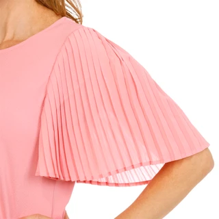 Thumbnail 4: RIO & RIAN Women's Crepe Ruffle Neck Tie Top 