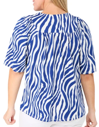 Thumbnail 2: Cocomo Women's 3/4 Bubble Sleeve Stripe Top 