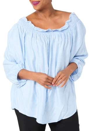 Thumbnail 1: Tommy Hilfiger Women's Off The Shoulder Striped Top 