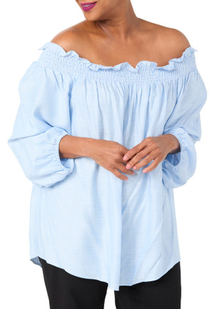 Thumbnail 3: Tommy Hilfiger Women's Off The Shoulder Striped Top 