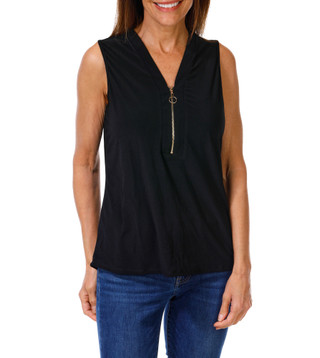 Thumbnail 1: Joie De Vivre Women's Sleeveless Quarter Zip Top 