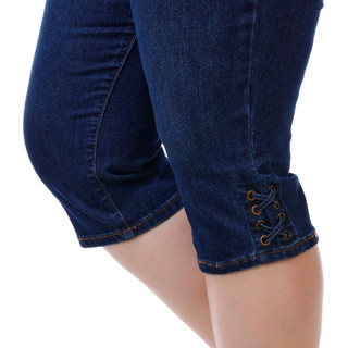 Thumbnail 2: D. Jeans Women's Plus Lace Up Hem Capris 