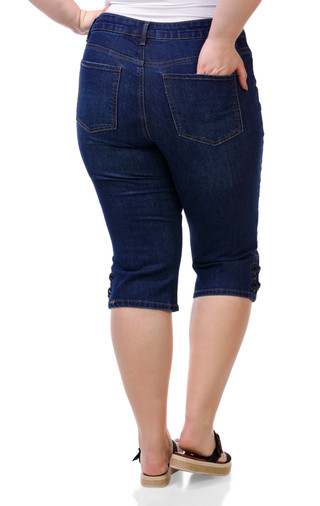 Thumbnail 3: D. Jeans Women's Plus Lace Up Hem Capris 