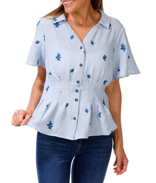 Thumbnail 1: FIGUEROA & FLOWER Women's Stripe Print Top  
