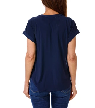 Thumbnail 2: Joie De Vivre Women's 2 Pocket V-Neckline Short Sleeve Top 