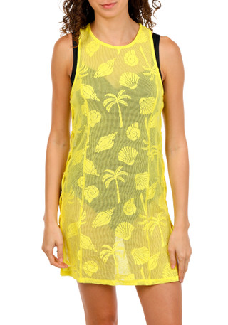 Thumbnail 1: Miken Juniors Sleeveless Crochet Swim Coverup Dress  