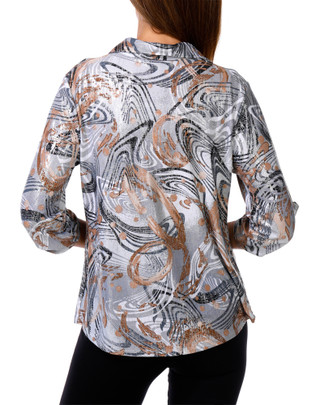 Thumbnail 2: Emily Daniels Women's Foil Dot Print Top 