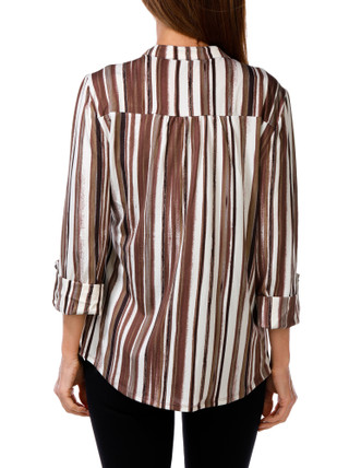 Thumbnail 2: AVA AND GRACE Women's Stripe Print Top  