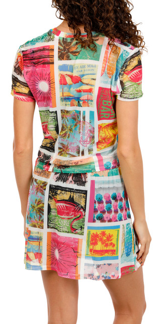 Thumbnail 2: Miken Juniors 2 Pc Mesh Postcard Print Swim Coverup  