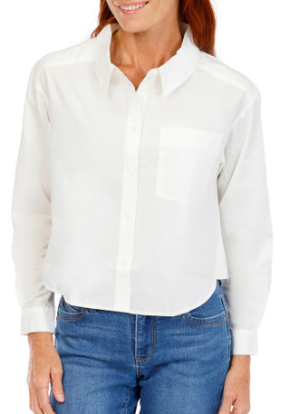 Thumbnail 1: Venus Women's Crop Button Down Top  