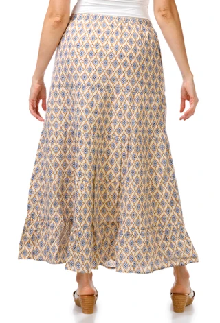 Thumbnail 2: BILA 77 Women's Printed Midi Tiered Skirt 