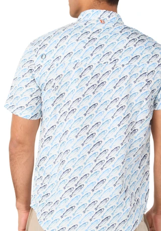 Thumbnail 2: American Outdoor Men's Fish Print Button Down Shirt 