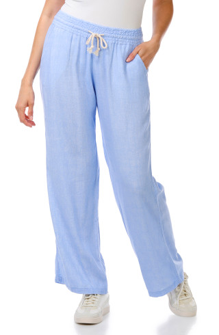 Thumbnail 2: April Kiss Juniors Wide Leg Linen Beach Pants 