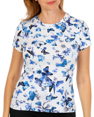 Thumbnail 1: ELIE TAHARI Women's Short Sleeve Butterfly Tee 