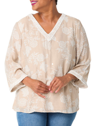 Thumbnail 1: HARPER 241 Plus 3/4 Sleeve Floral Top 