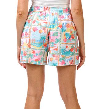 Thumbnail 3: REEL LEGENDS Women's Active Retro Postcard Shorts 
