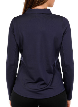 Thumbnail 3: Golftini Women's Active Long Sleeve Ruffle Polo Top 