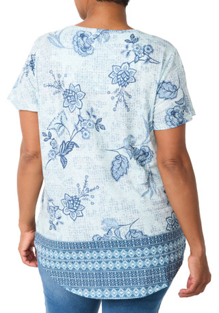 Thumbnail 2: ONE WORLD Plus Short Sleeve Print Top 