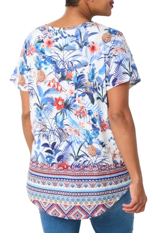 Thumbnail 4: ONE WORLD Plus Short Sleeve Print Top 