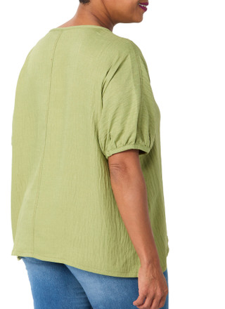 Thumbnail 2: MAX STUDIO Plus Short Sleeve Keyhole Neck Top 