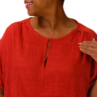 Thumbnail 3: MAX STUDIO Plus Short Sleeve Keyhole Neck Top 