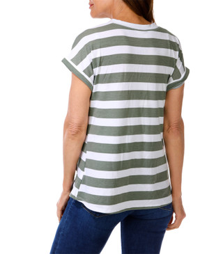 Thumbnail 2: Tru Self Women's Striped Button Accent Top 
