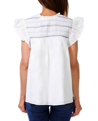 Thumbnail 2: FARMERS MARKET Women's Smocked Stitched Peasant Top 