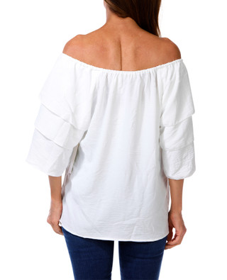 Thumbnail 2: ABOVE & BEYOND Women's Triple Tier Sleeve Off The Shoulder Top 