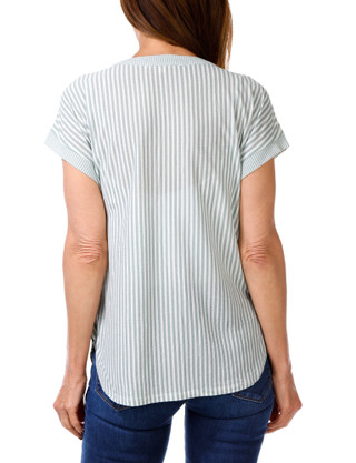 Thumbnail 2: Joie De Vivre Women's Striped V-neck Pocket Top 