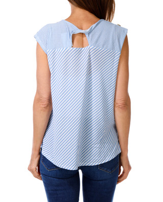 Thumbnail 4: Joie De Vivre Women's Striped Twist Back Top 