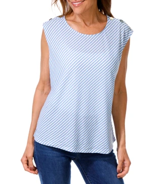Thumbnail 2: Joie De Vivre Women's Striped Twist Back Top 