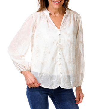 Thumbnail 2: FIGUEROA & FLOWER Women's Embroided Button Up Top 