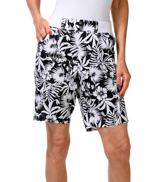 Thumbnail 1: Dash Women's Petite Kate Tropical Bermuda Shorts 