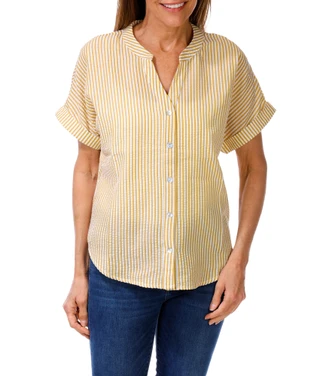 Thumbnail 1: Liv Women's Stripe Print Button Down Top  