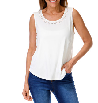 Thumbnail 1: RIO & RIAN Women's Ribbed Studded Tank 