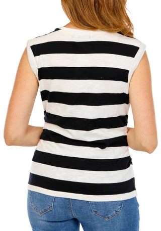 Thumbnail 2: Sanctuary Women's Striped Side Ruched Muscle Top 