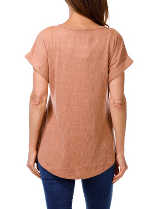Thumbnail 2: Anneliese Women's Solid Button Hem Top 
