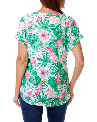 Thumbnail 2: Onque Women's Tropical Print Top  