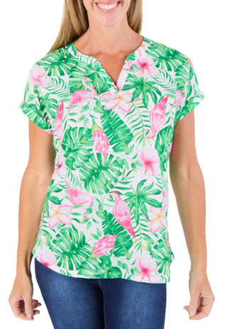 Thumbnail 1: Onque Women's Tropical Print Top  