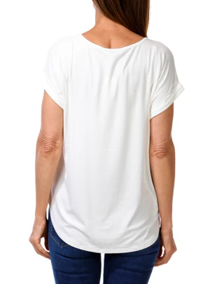 Thumbnail 2: RIO & RIAN Women's Solid Ribbed Studded Top 