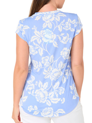 Thumbnail 2: Blue Sol Women's Floral Cap Sleeve Top 