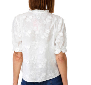 Thumbnail 2: Nanette Lepore Women's Flower Applique Button Front Top 