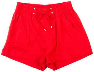 Thumbnail 1: Cisono Juniors Tie Front Roll Cuff Linen Shorts 