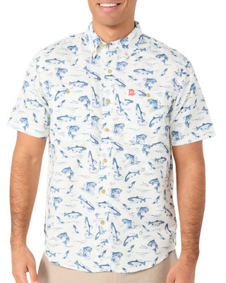 Thumbnail 1: American Outdoor Men's Short Sleeve Print Guide Button Down Shirt 
